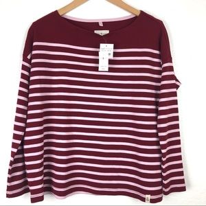 {NWT} Lou & Grey Boat Neck stripe top